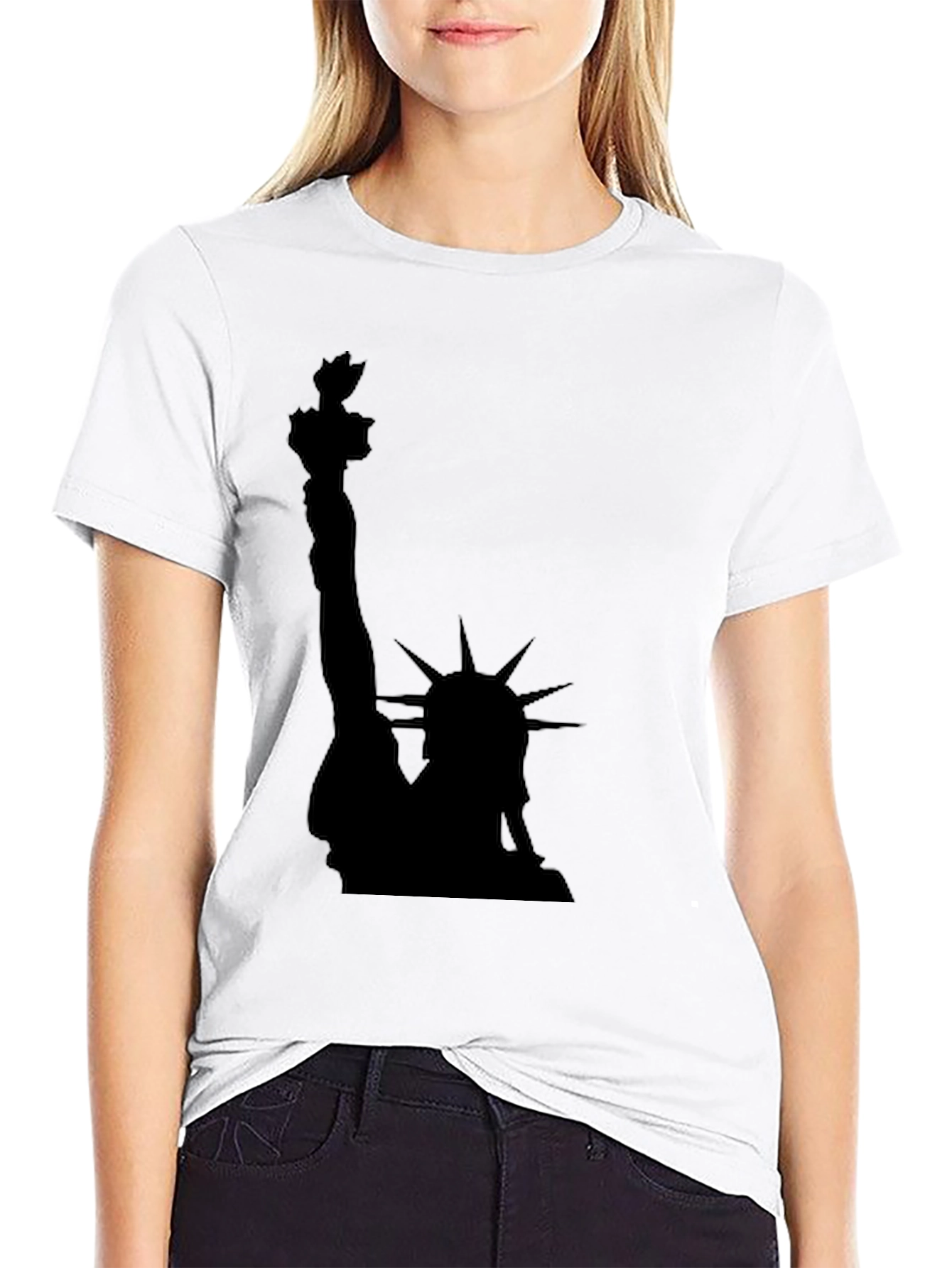 Statue of Liberty Graphic Tee - Black Cotton T-Shirt - 9