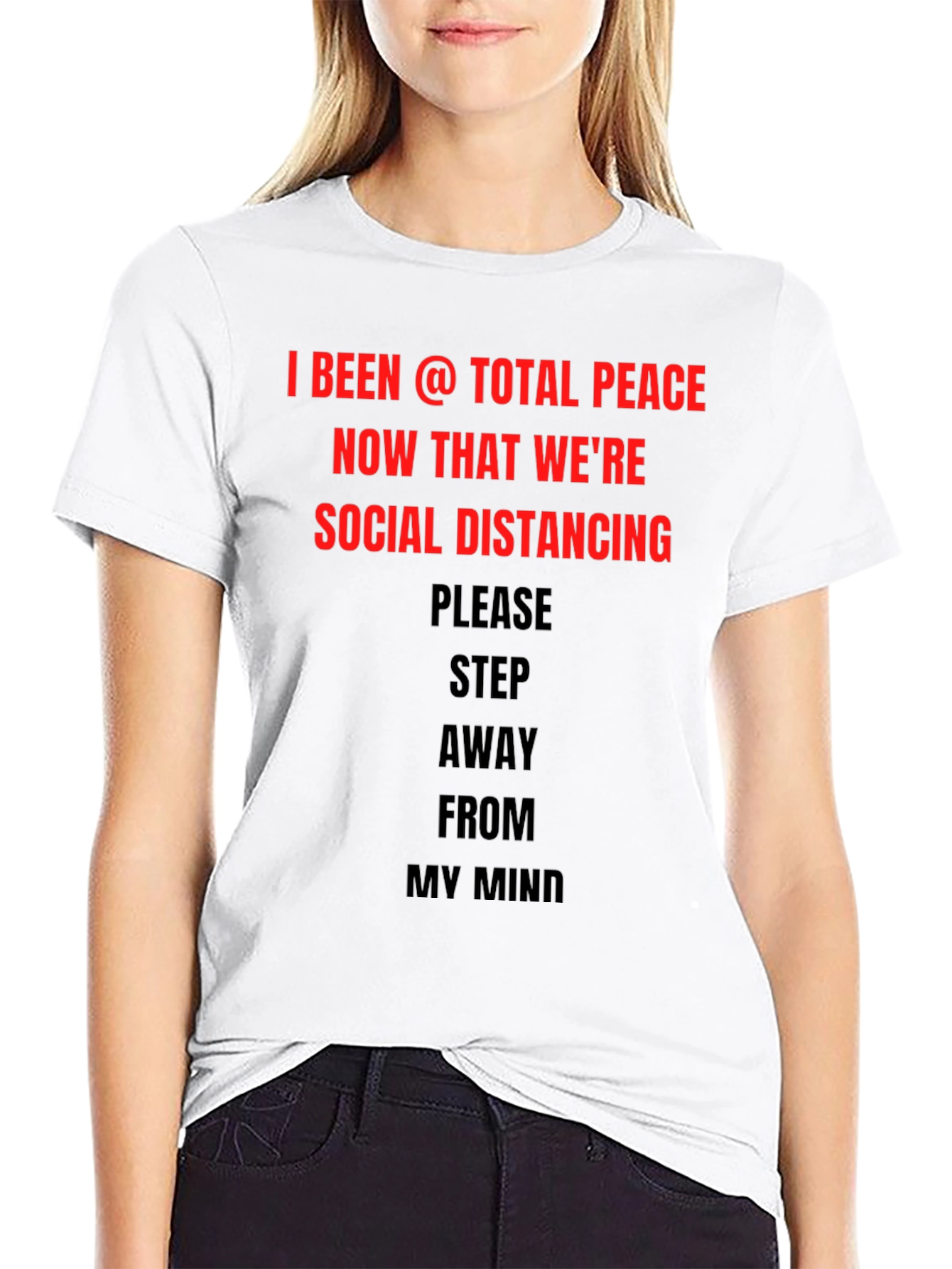 Black Social Distancing Peace T-Shirt - Step Away From My Mind! view 9