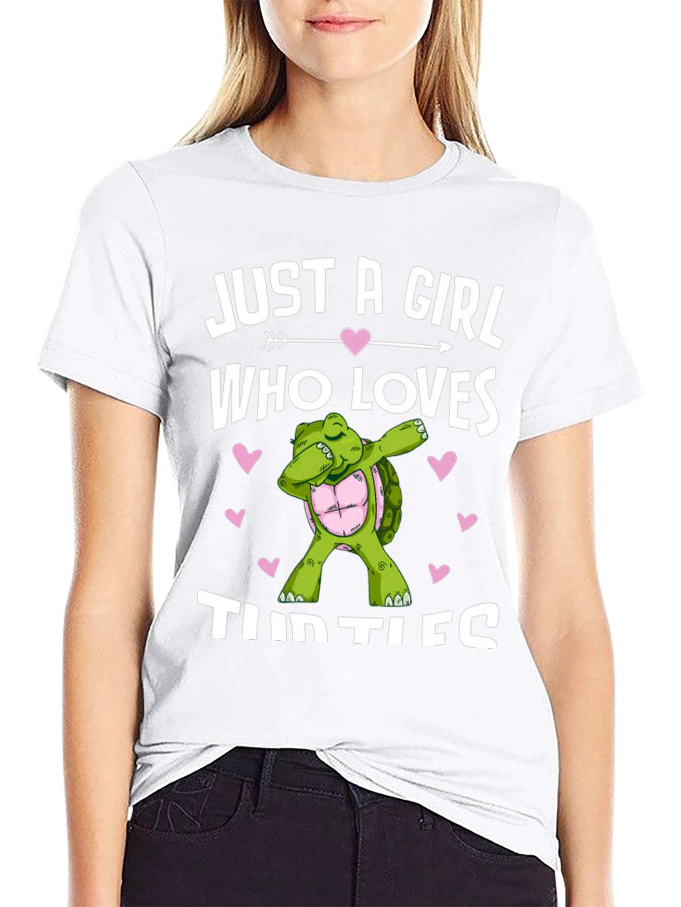Black Girl Loves Turtles T-Shirt Dab Turtle Black Cotton Tee view 9