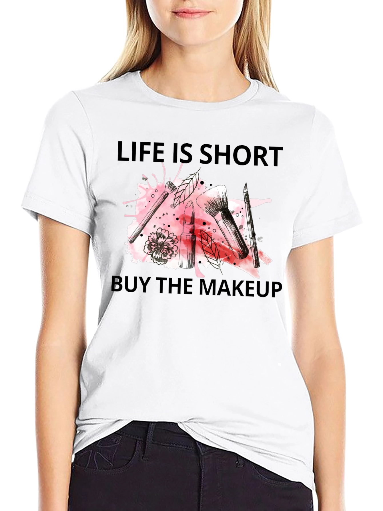 Black Life is Short, Buy Makeup T-Shirt - Trendy Graphic Tee view 9