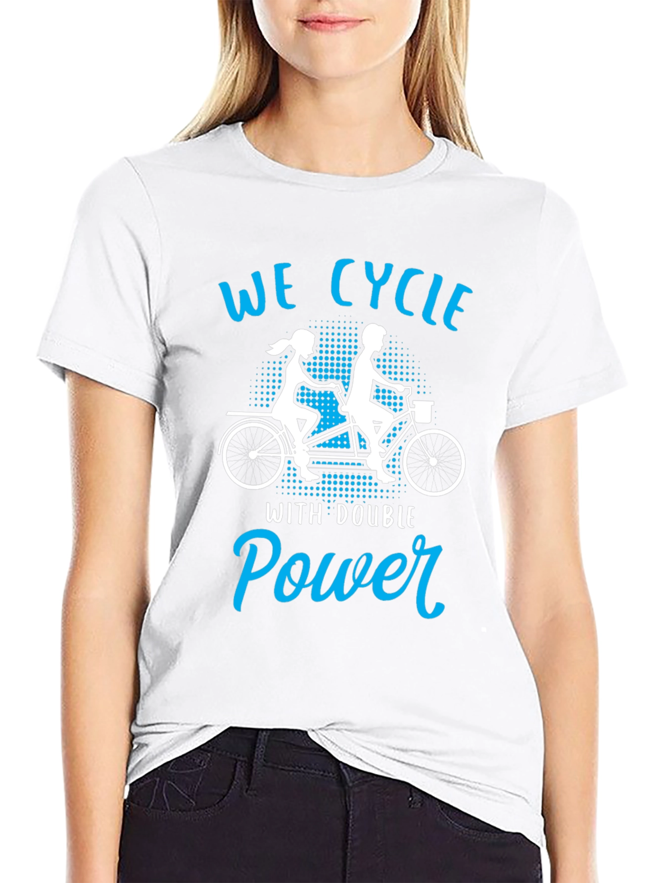 Black We Cycle With Double Power Black T-Shirt view 9