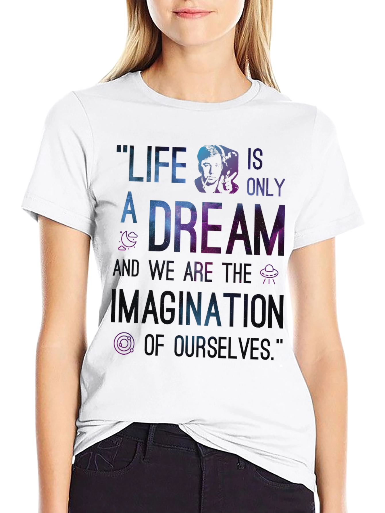 Black Life is Only a Dream Graphic T-Shirt - Black view 9