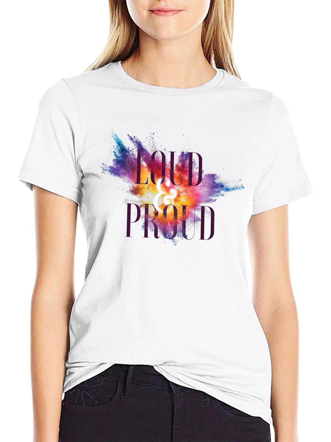 Black Loud and Proud Graphic T-Shirt - Unisex view 9