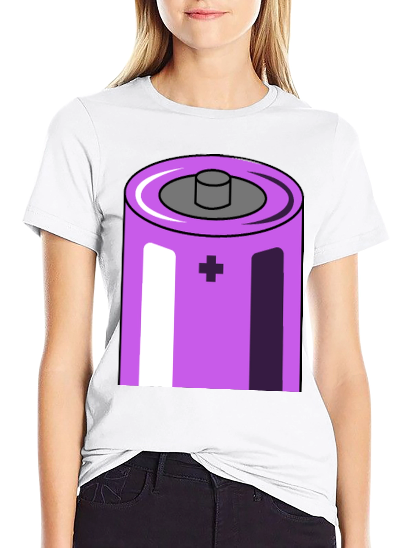 Black Battery Graphic Tee - Mens Novelty T-Shirt view 9