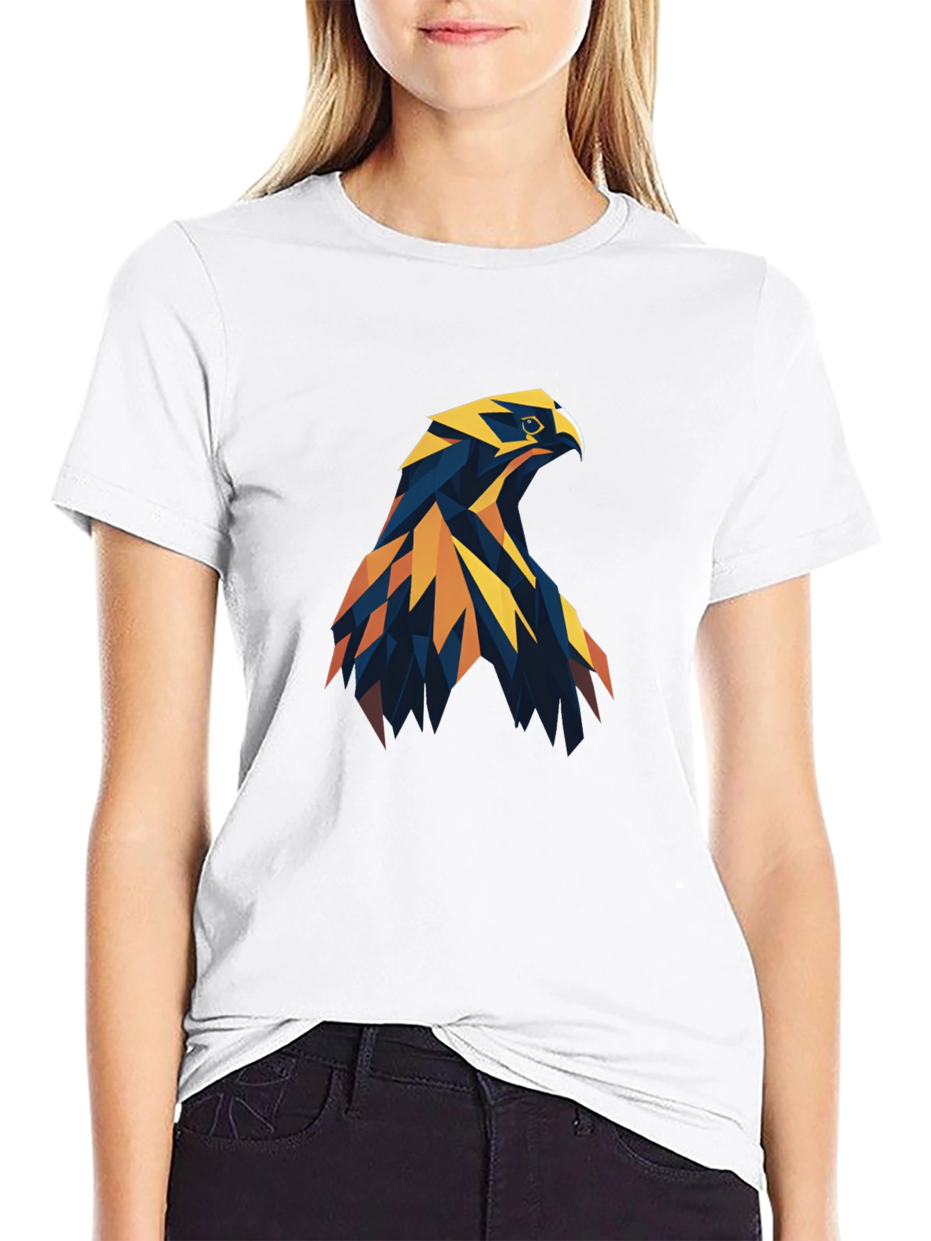 Geometric Eagle Graphic Tee - Stylish Men's Black T-Shirt - 9
