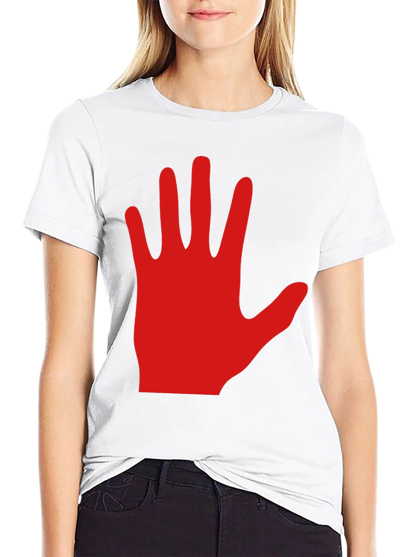 Black Red Hand Graphic Black Tee Shirt view 9