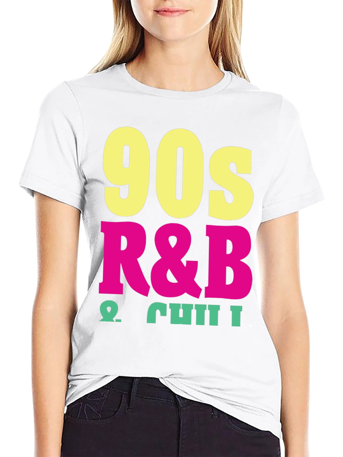 Black 90s R&B & Chill Black T-Shirt view 9