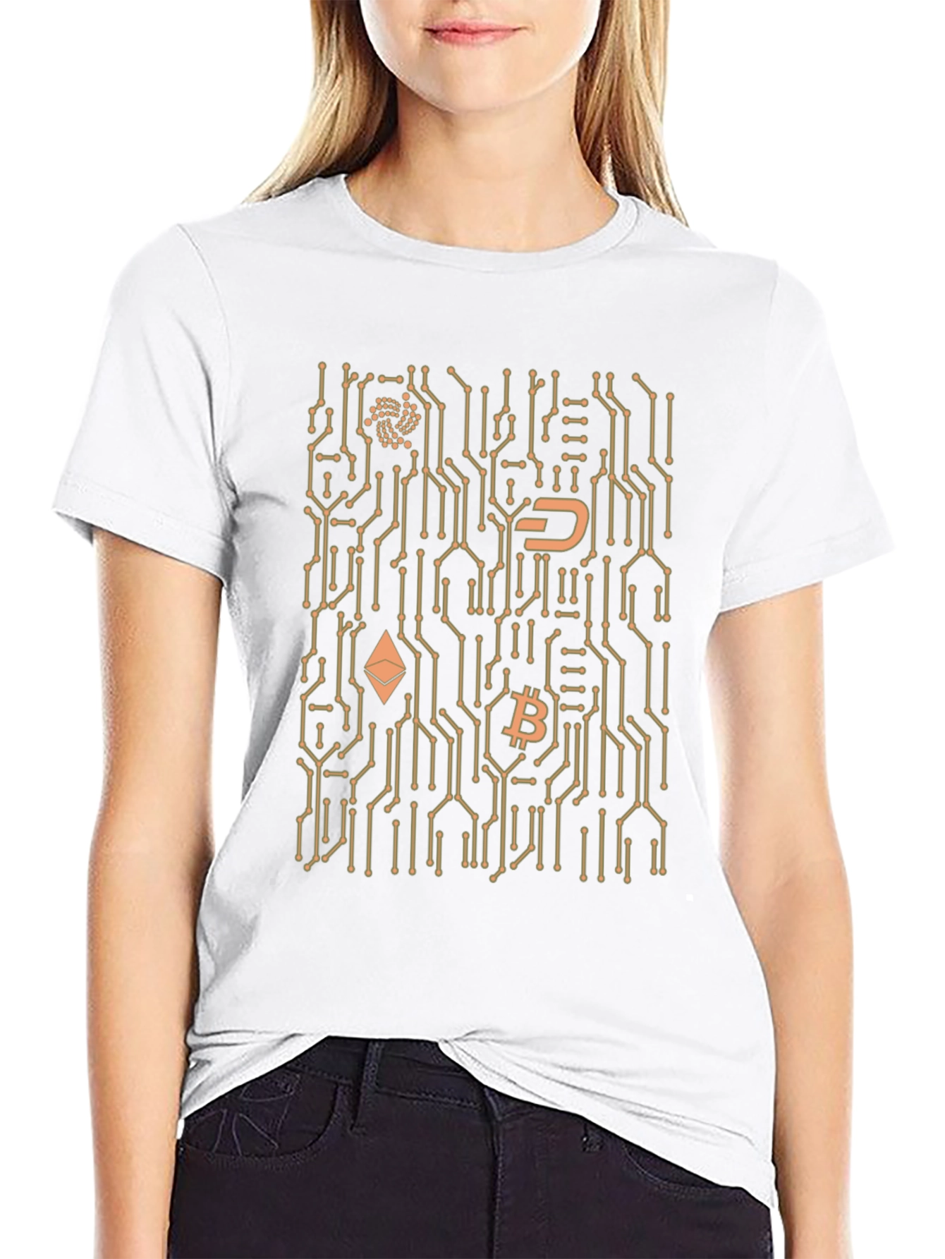 Black Crypto Circuit Board Black T-Shirt view 9