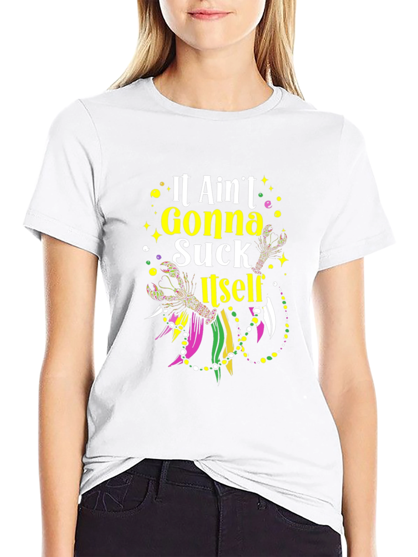 Black Mardi Gras T-Shirt - It Ain't Gonna Suck Itself view 9