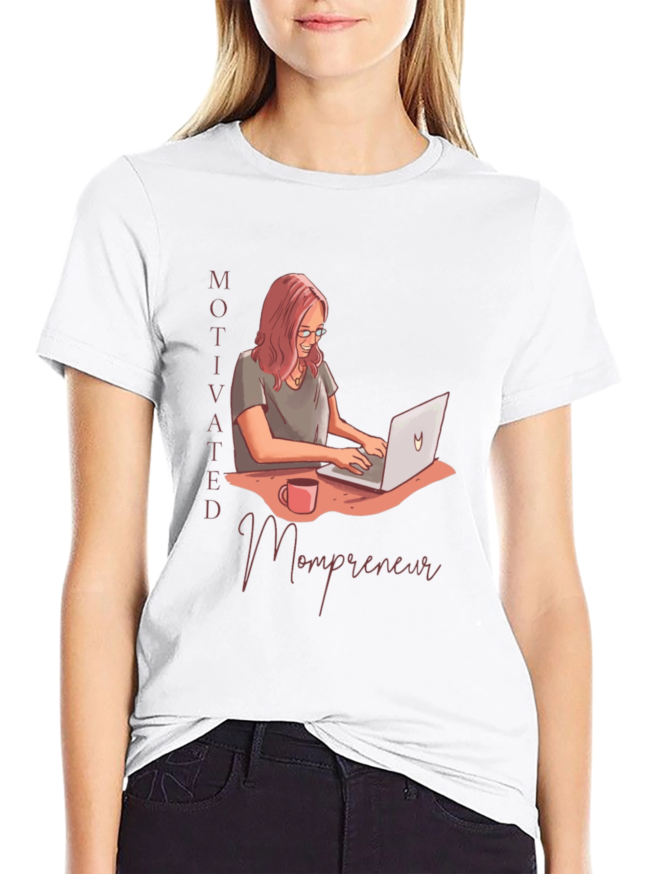 Black Motivated Mompreneur Graphic T-Shirt view 9