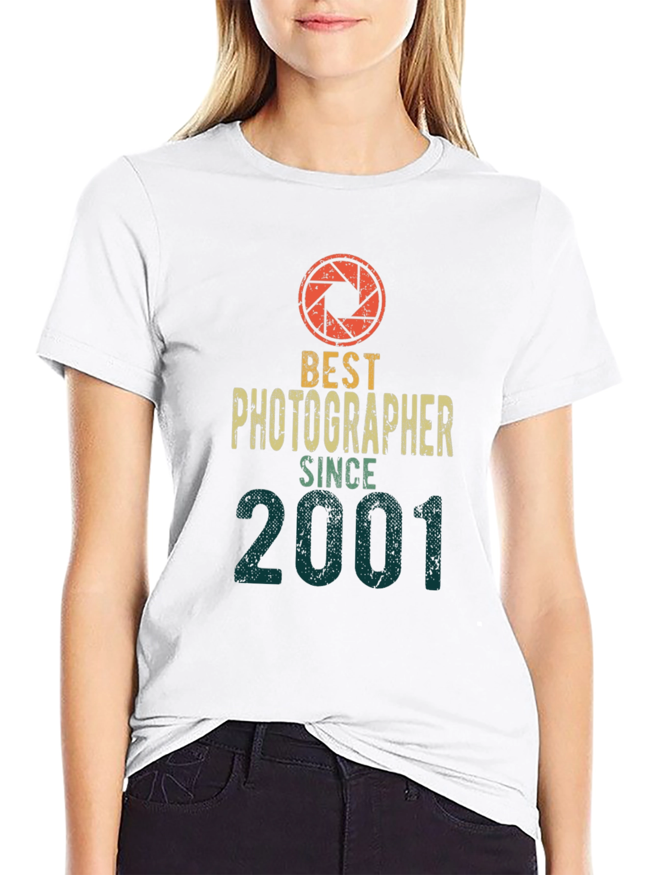 Black Best Photographer Since 2001 T-Shirt - Camera Lens Graphic view 9