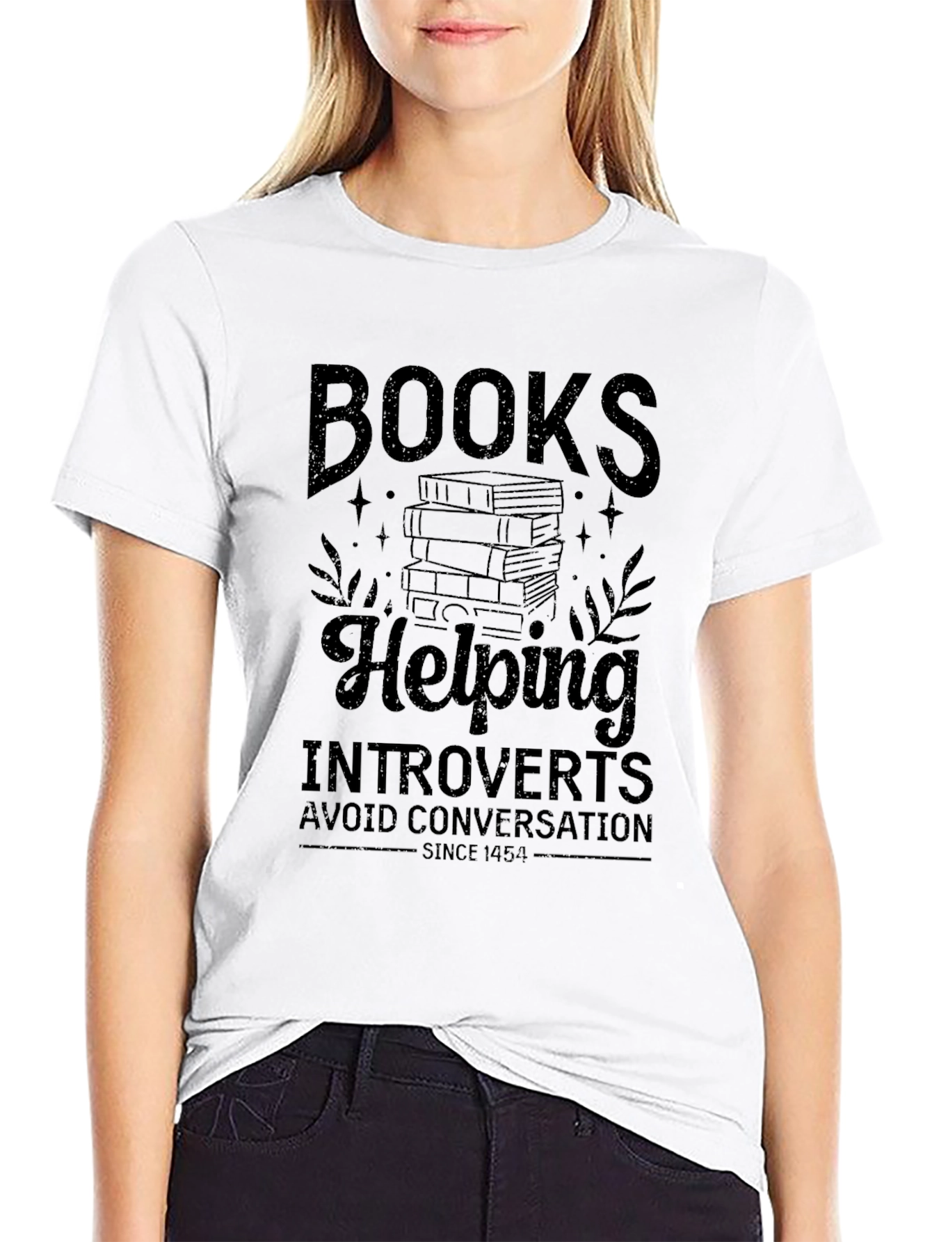 Black Introvert Book Lover Black T-Shirt view 9