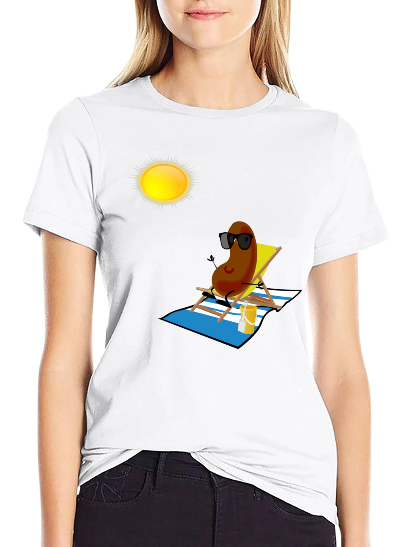Black Relaxing Bean Graphic T-Shirt view 9