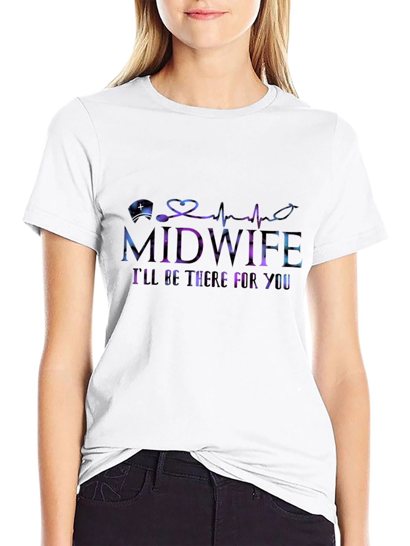 Black Midwife I'll Be There For You T-Shirt view 9