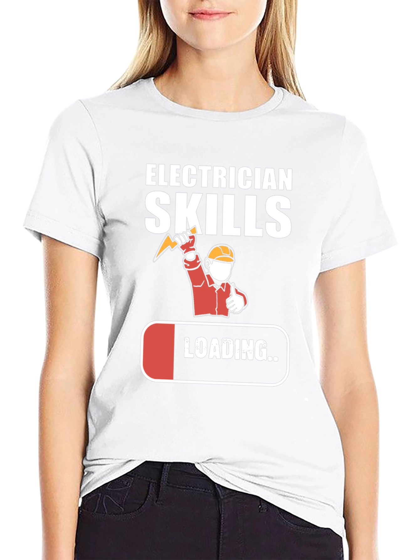 Black Electrician Skills Loading T-Shirt Funny Gift view 9