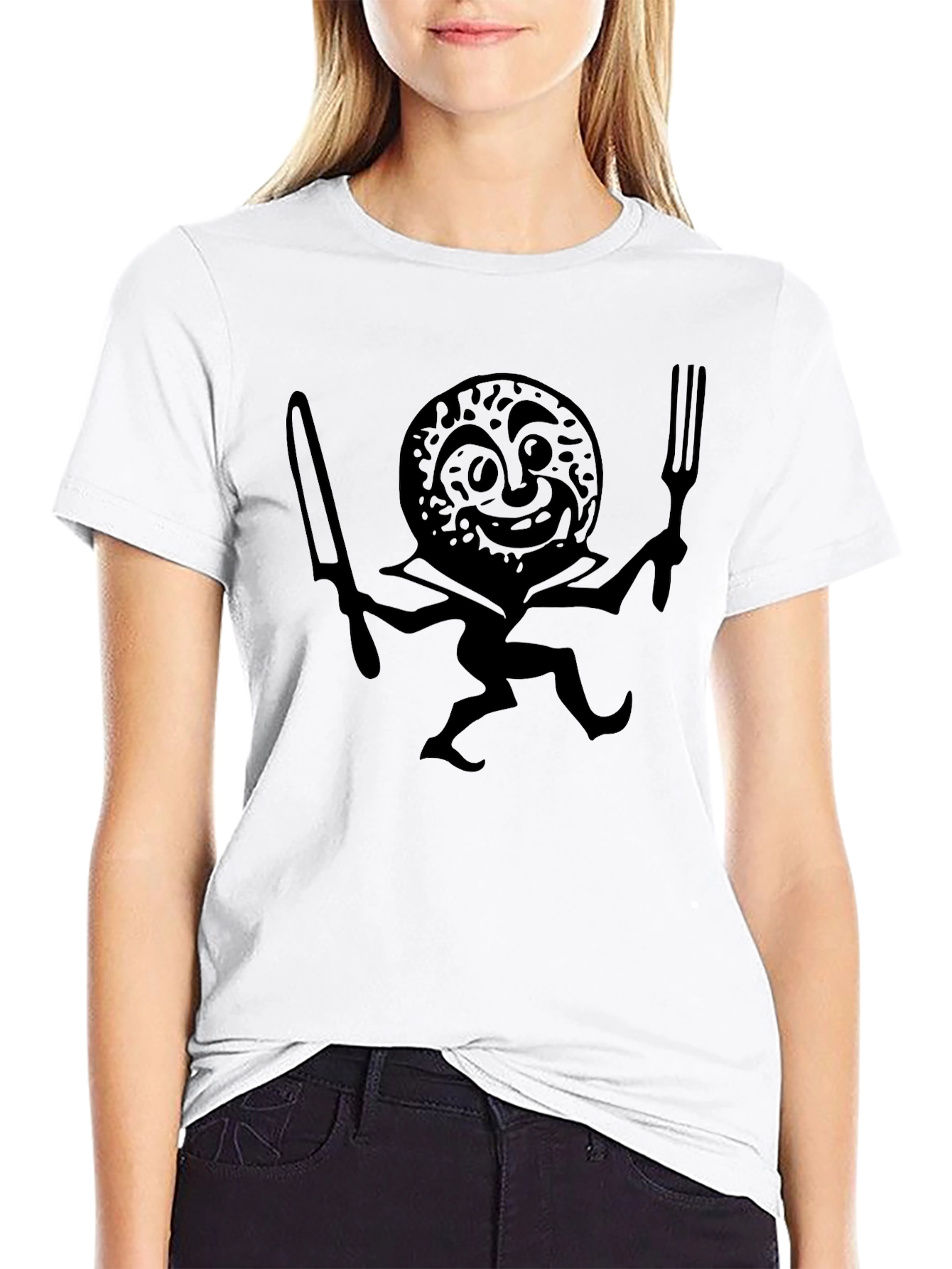 Black Whimsical Donut Chef Graphic T-Shirt view 9