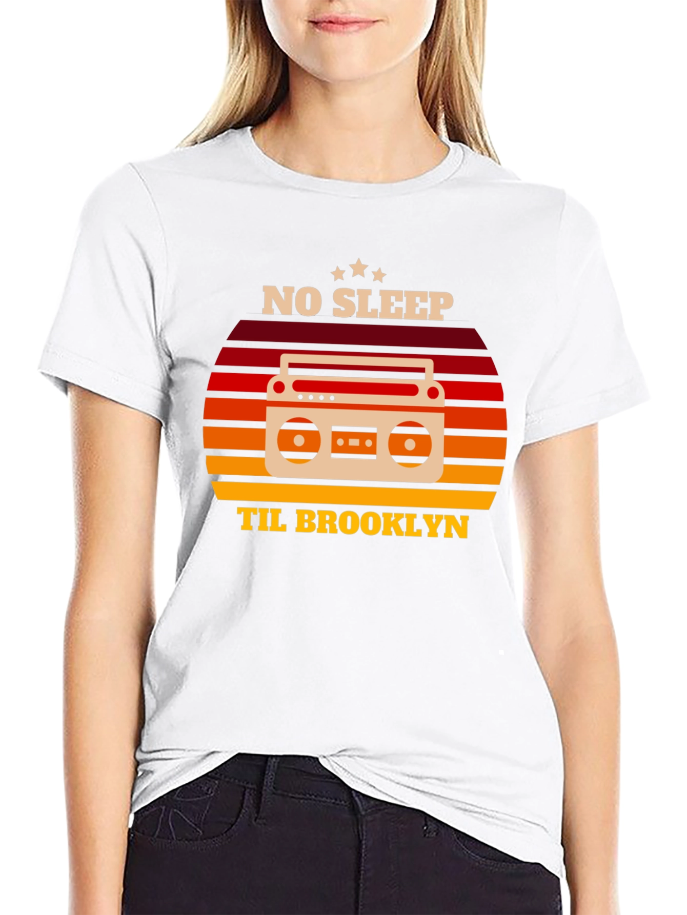 Black No Sleep Til Brooklyn Retro Graphic Tee view 9