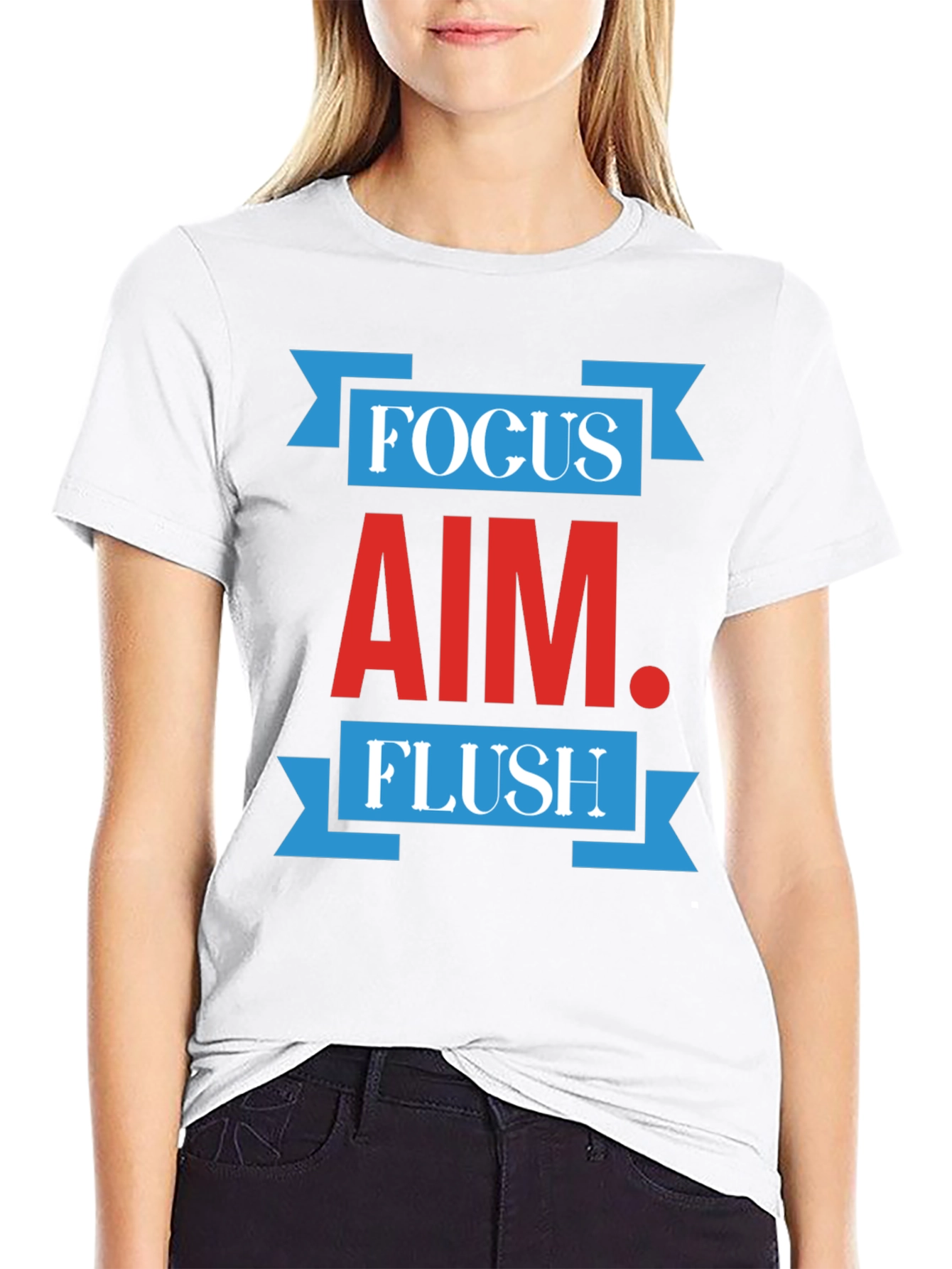 Black Focus Aim Flush Graphic Print Crew Neck T-Shirt view 9