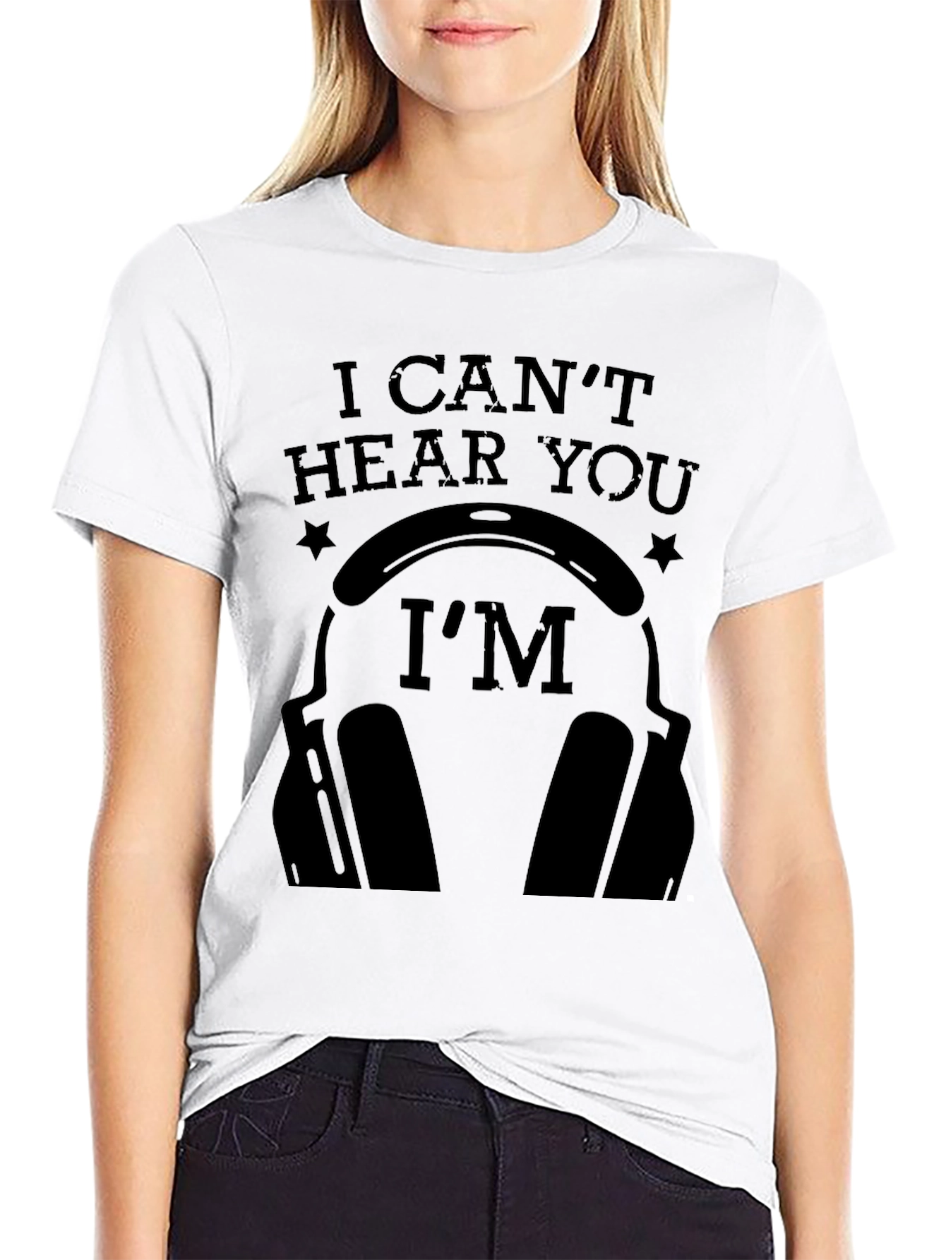Black I Can't Hear You I'm Gaming T-Shirt - Black Cotton Tee view 9