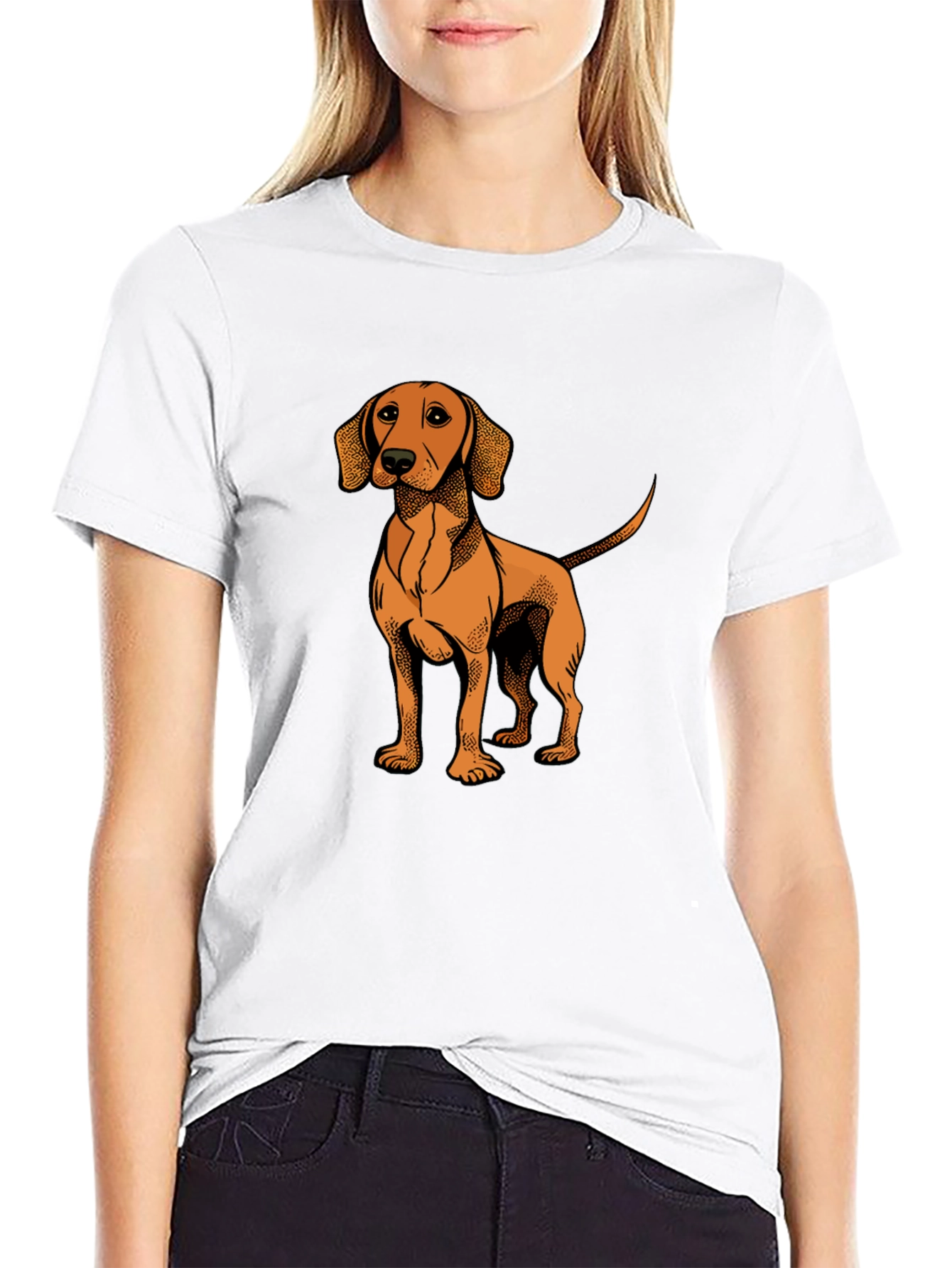 Black Dog Graphic T-Shirt - Men's Black Cotton Tee view 9