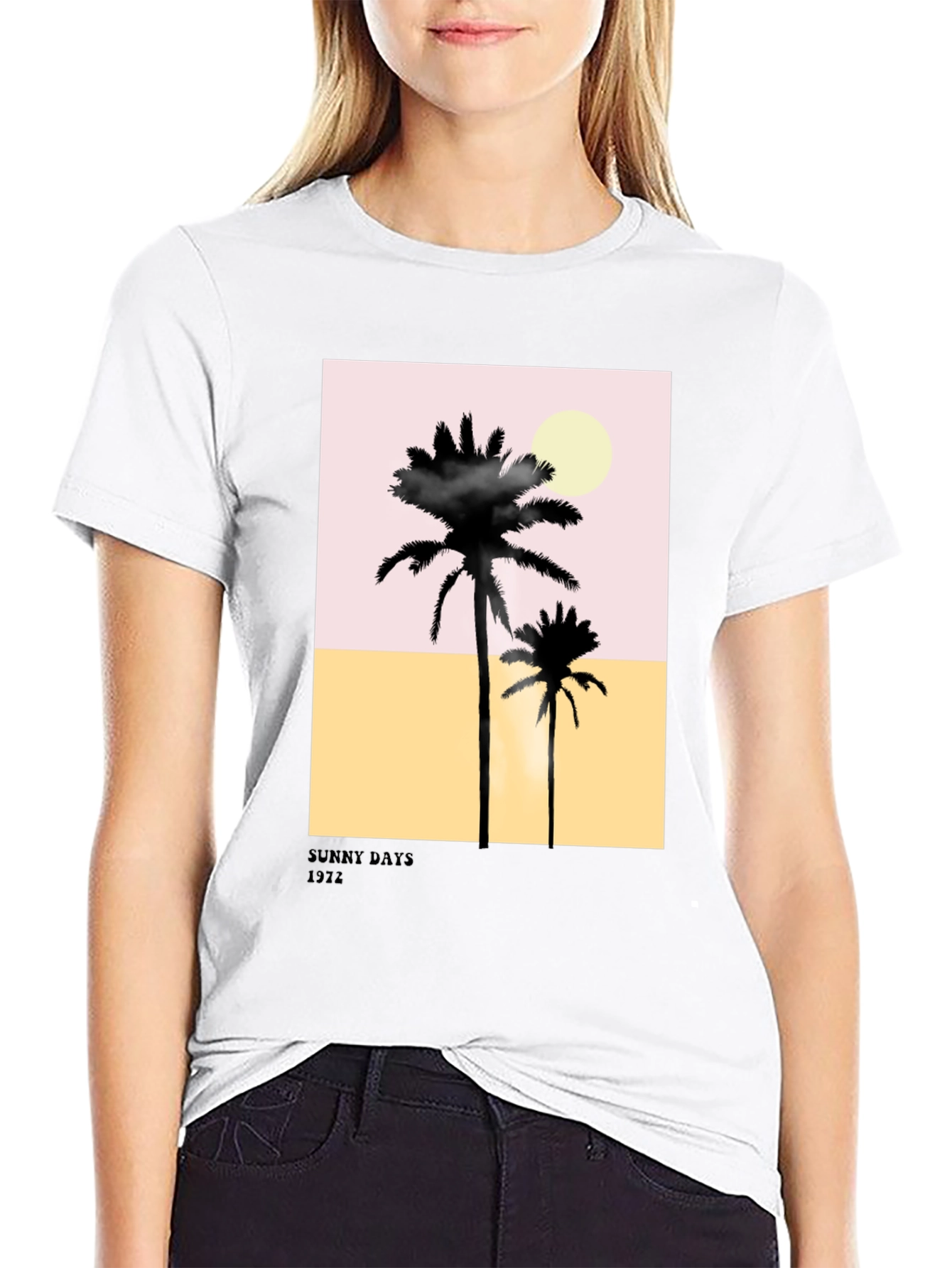 Black Sunny Days Palm Tree Graphic T-Shirt view 9