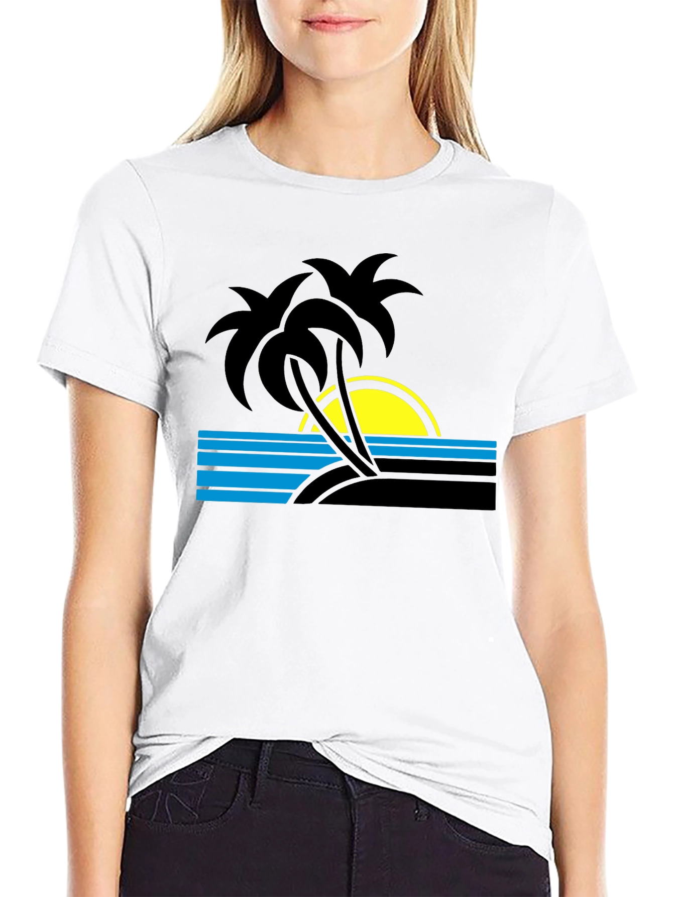 Black Retro Beach T-Shirt view 9