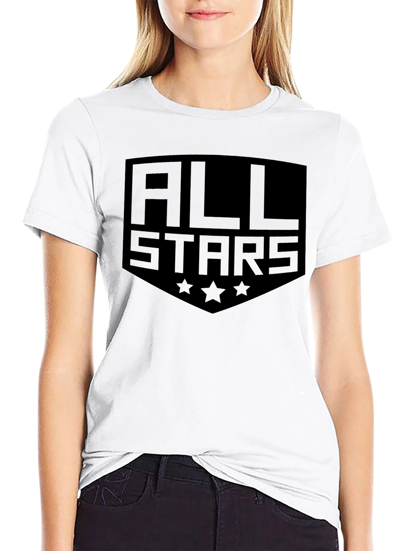 Black All Stars Black Graphic Tee Shirt view 9