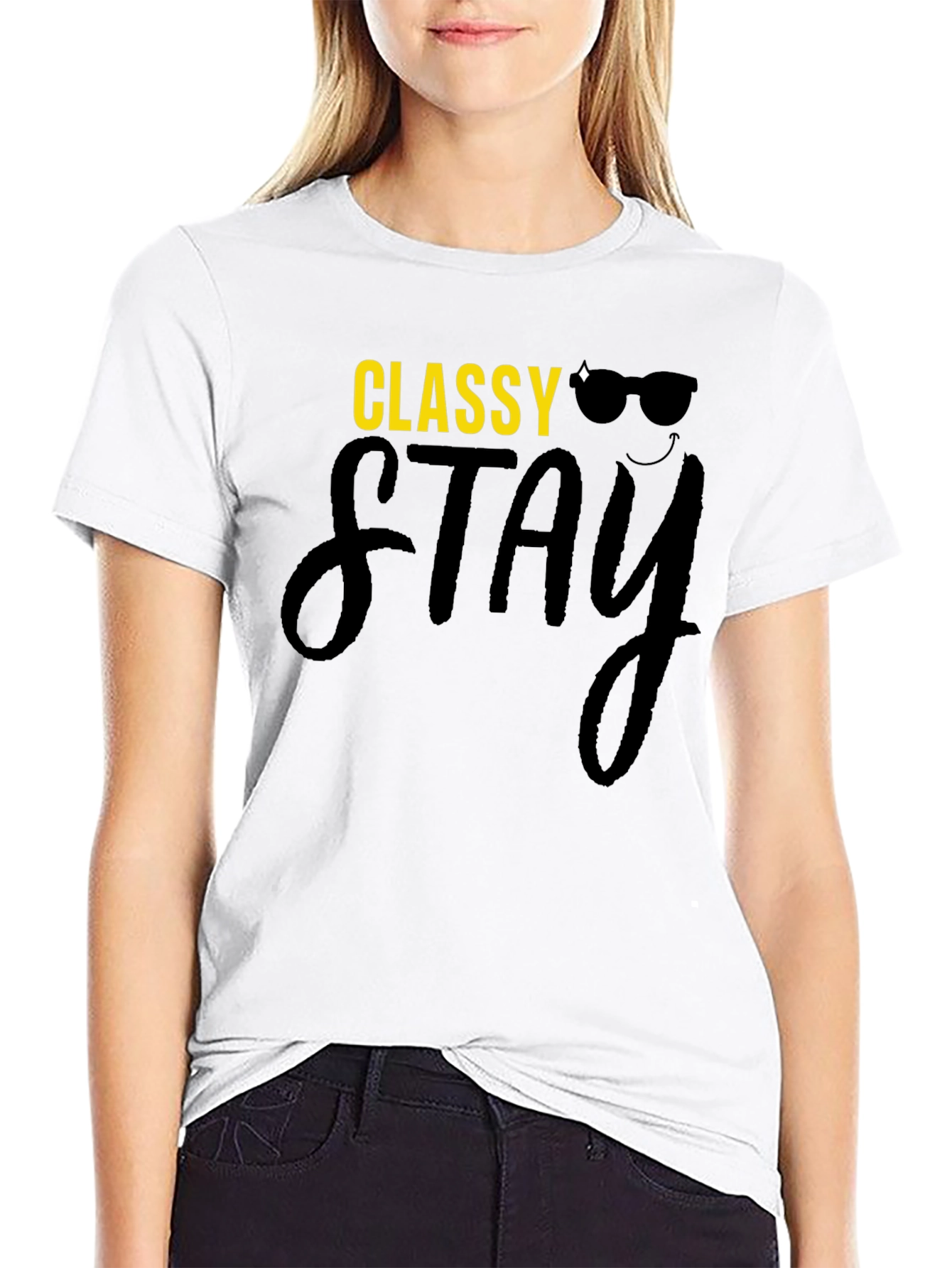 Black Classy Stay Black Graphic T-Shirt view 9