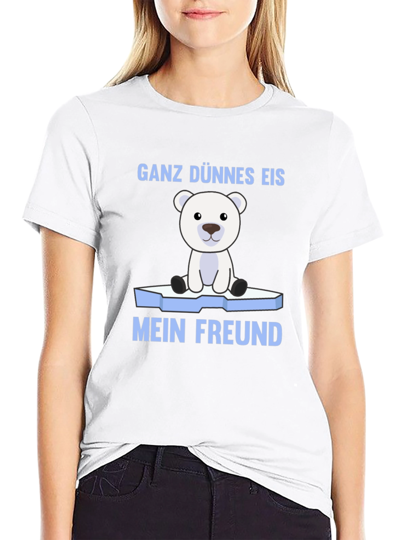 Black Ganz Dünnes Eis Mein Freund Polar Bear T-Shirt view 9
