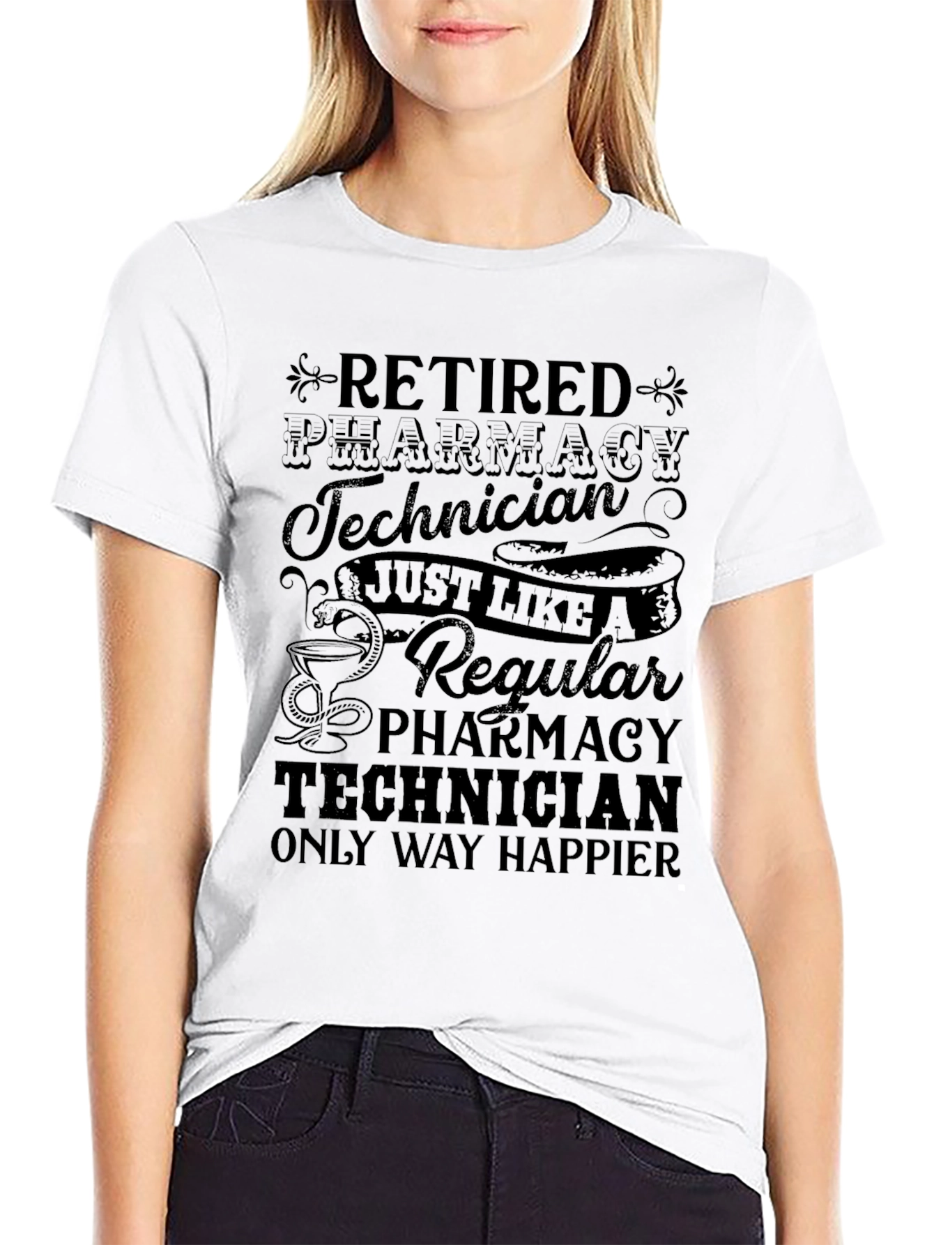 Black Retired Pharmacy Technician T-Shirt view 9