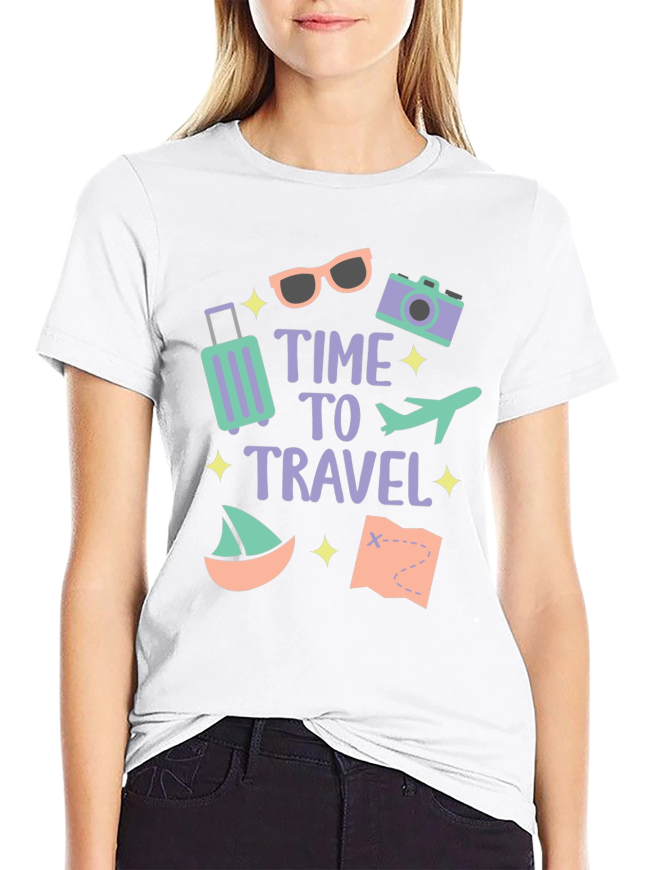 Black Time to Travel T-Shirt view 9