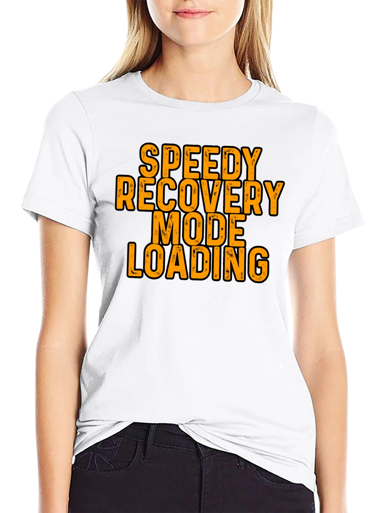 Black Speedy Recovery Mode Loading Graphic Tee view 9