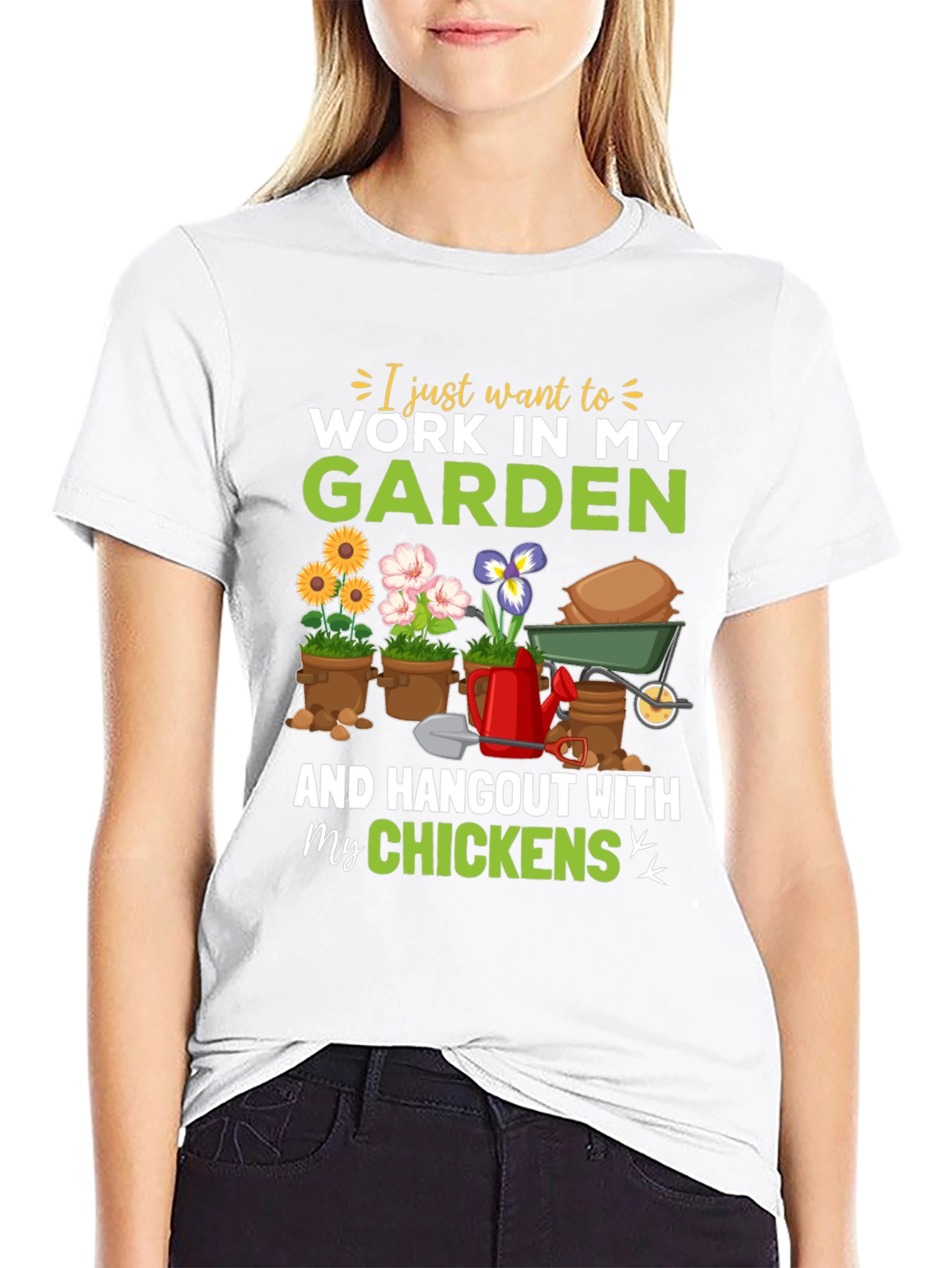 Black Gardening & Chicken Lover T-Shirt view 9