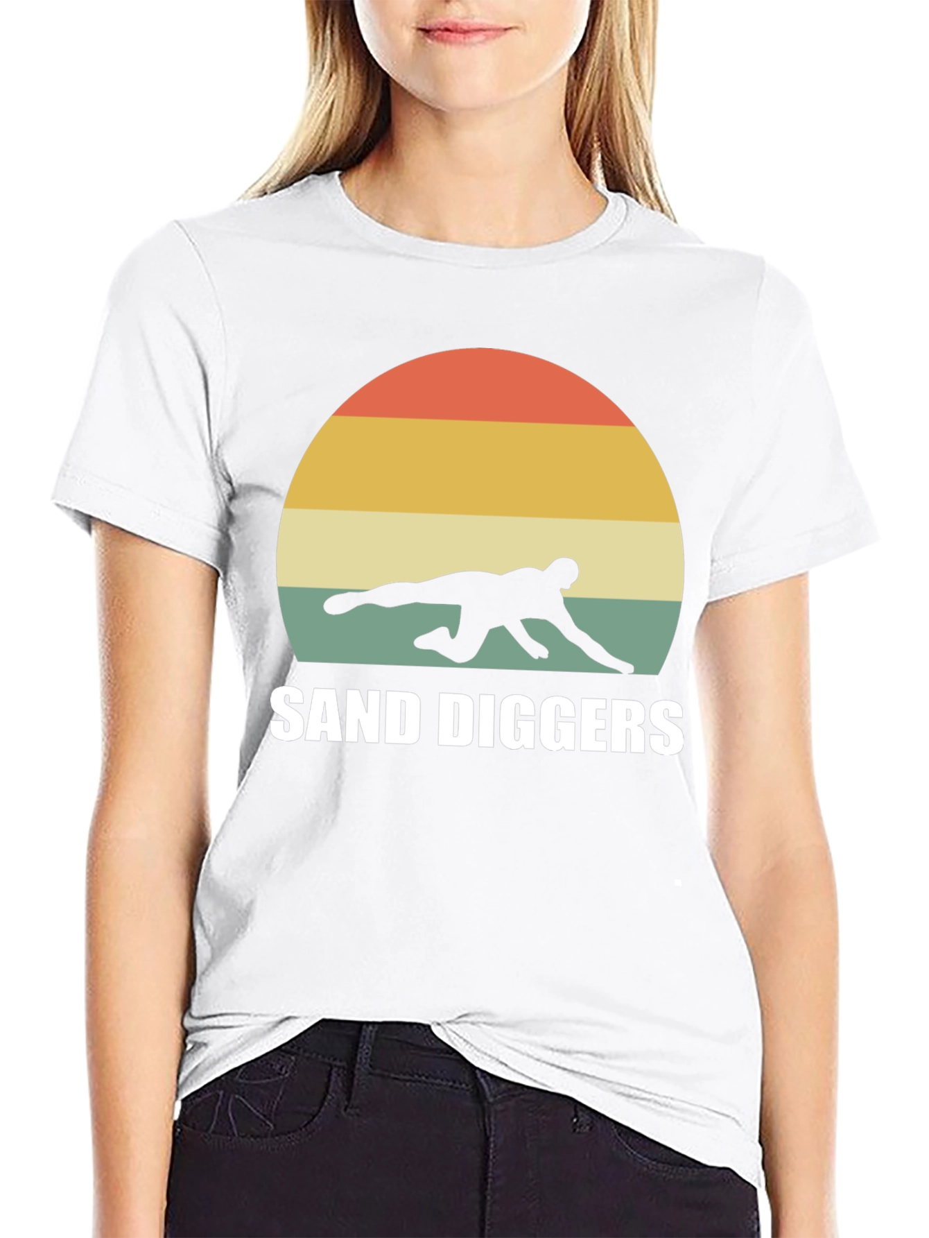 Black Retro Sand Diggers T-Shirt - Beach Volleyball Tee view 9