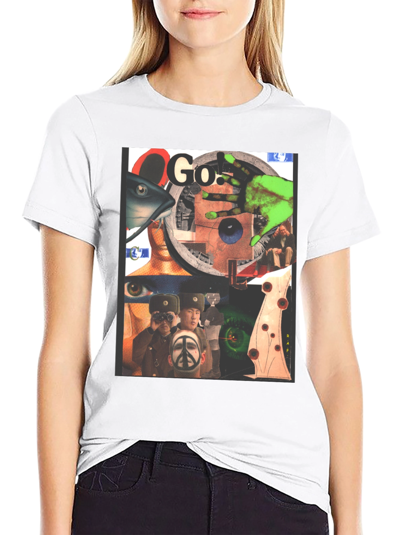 Black Graphic Print Black T-Shirt view 9