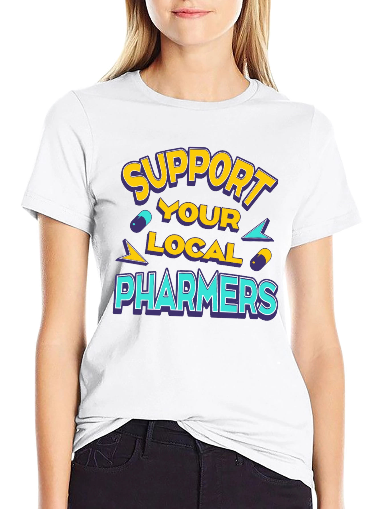 Black Support Your Local Pharmers Black T-Shirt view 9