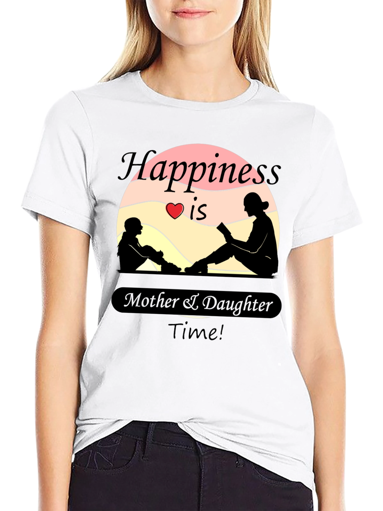 Black Mother & Daughter Time T-Shirt - Black Graphic Tee view 9