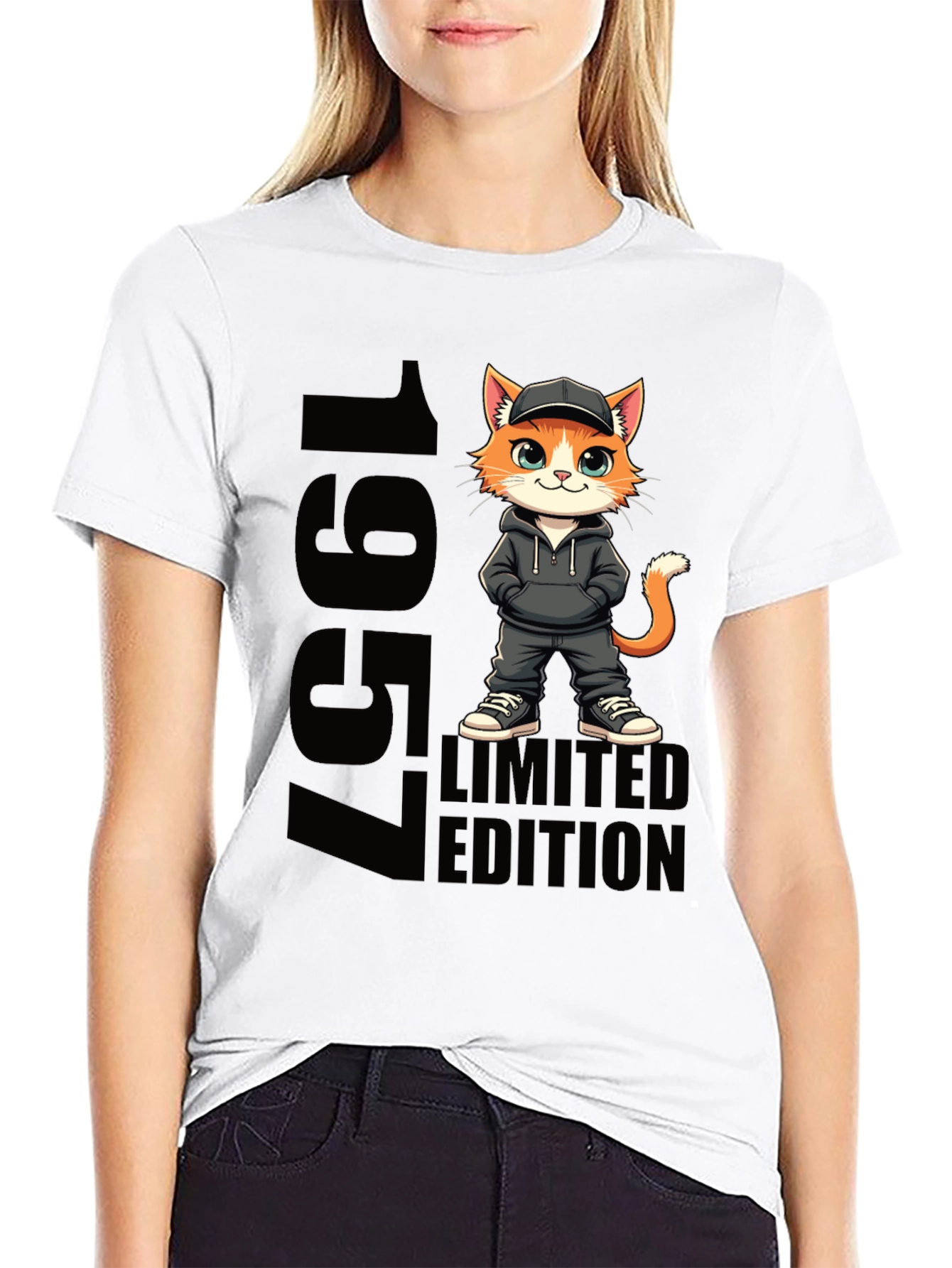 Black 1957 Limited Edition Cat T-Shirt view 9