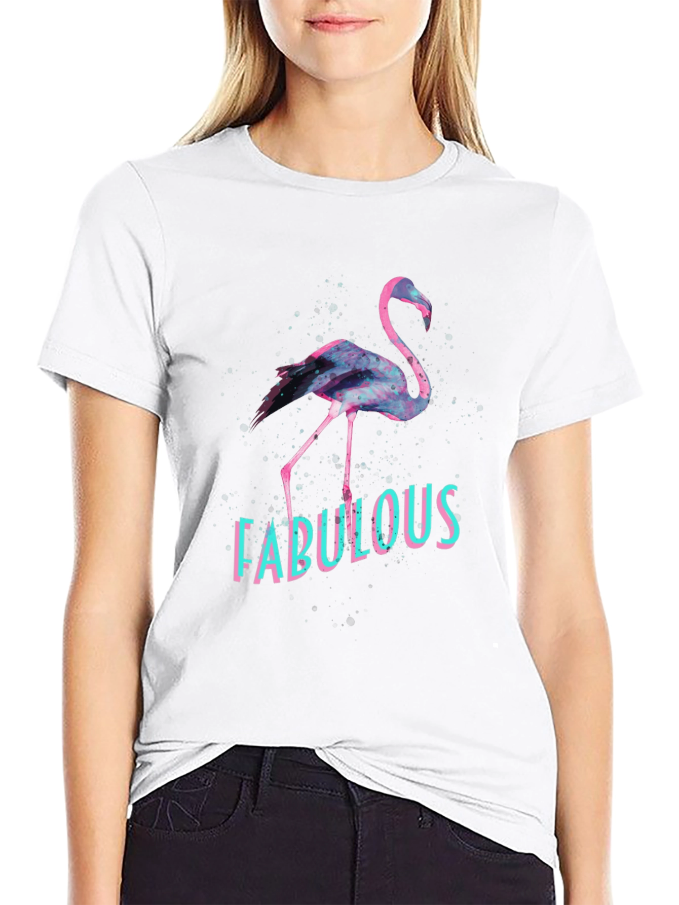 Black Fabulous Flamingo Graphic Tee - Black view 9