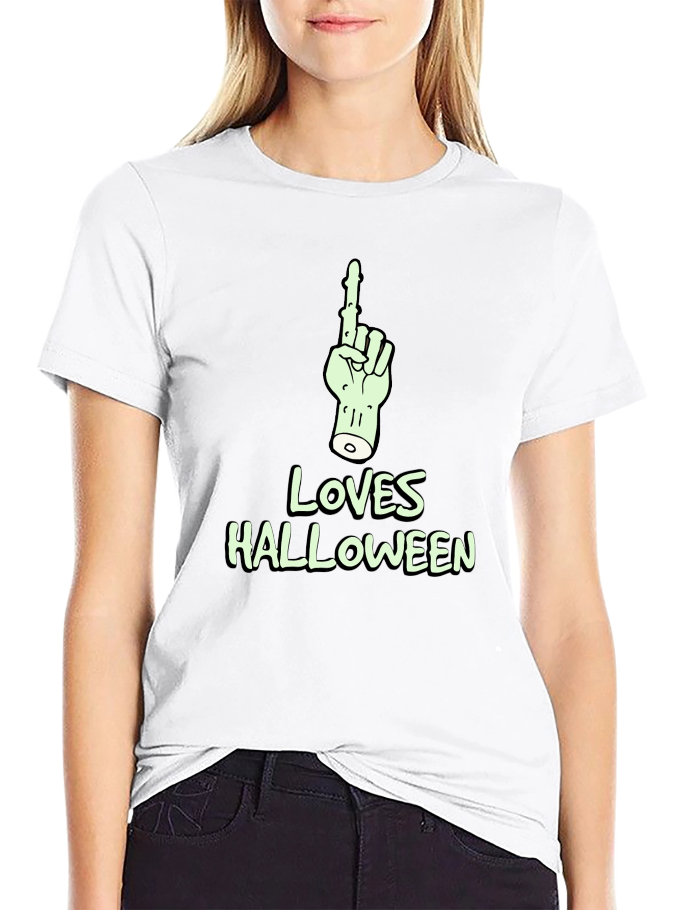 Halloween Zombie Hand T-Shirt - "Loves Halloween" - 9