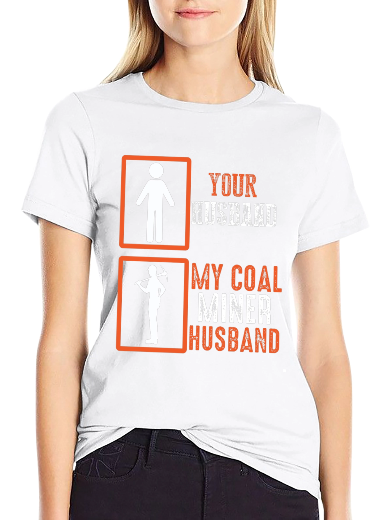 Black Coal Miner Husband Graphic T-Shirt view 9