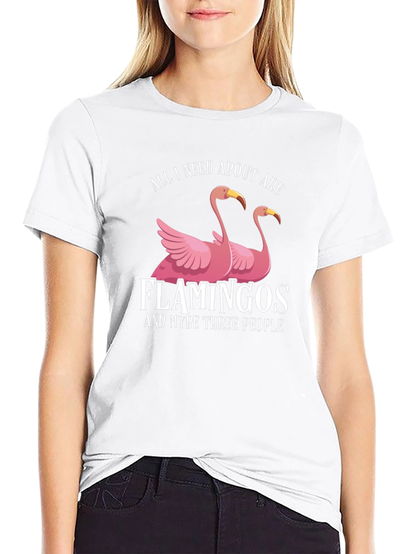 Black Funny Flamingo T-Shirt: All I Need Is Flamingos view 9