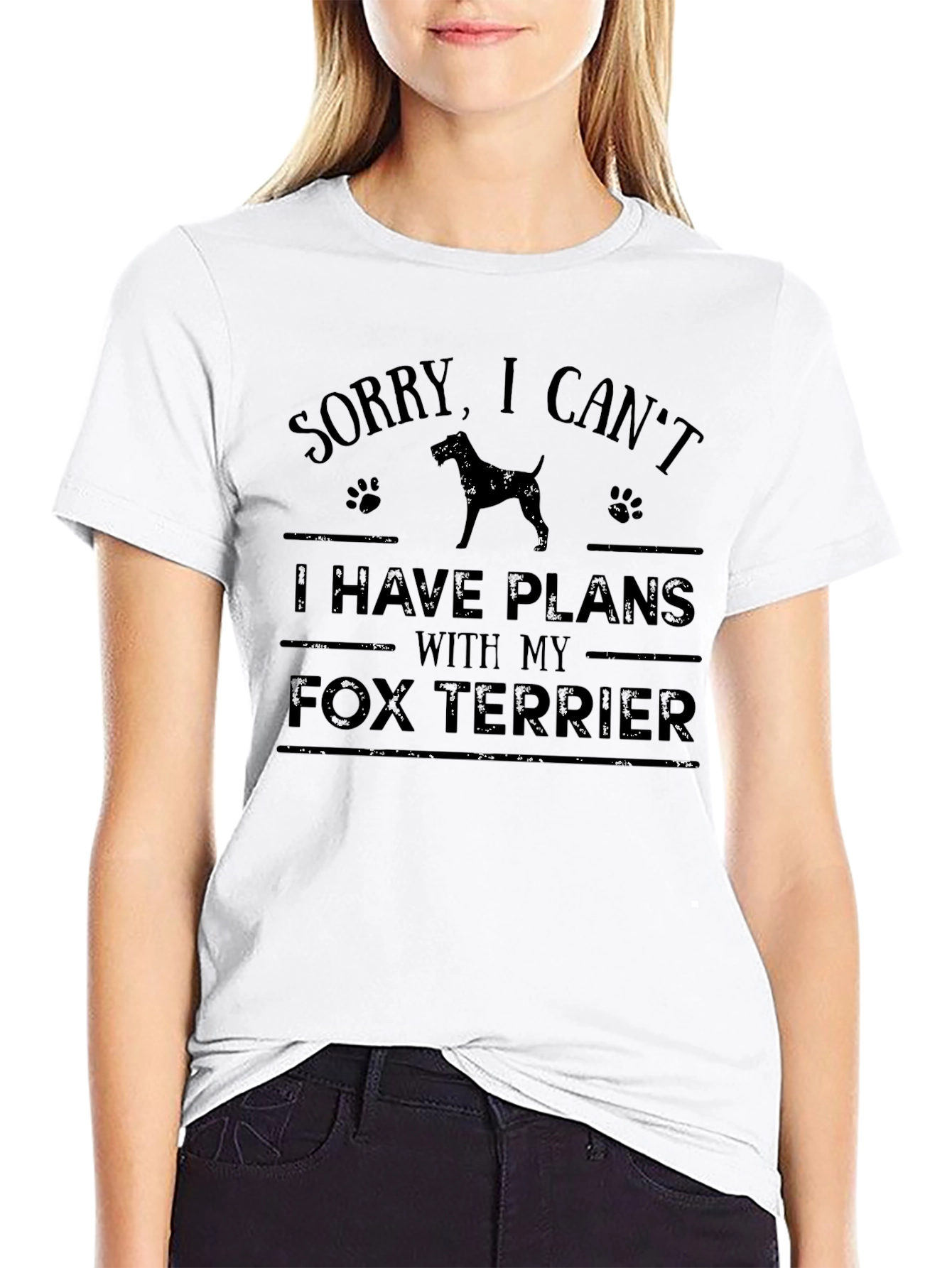 Black Sorry, I Can't Fox Terrier T-Shirt view 9