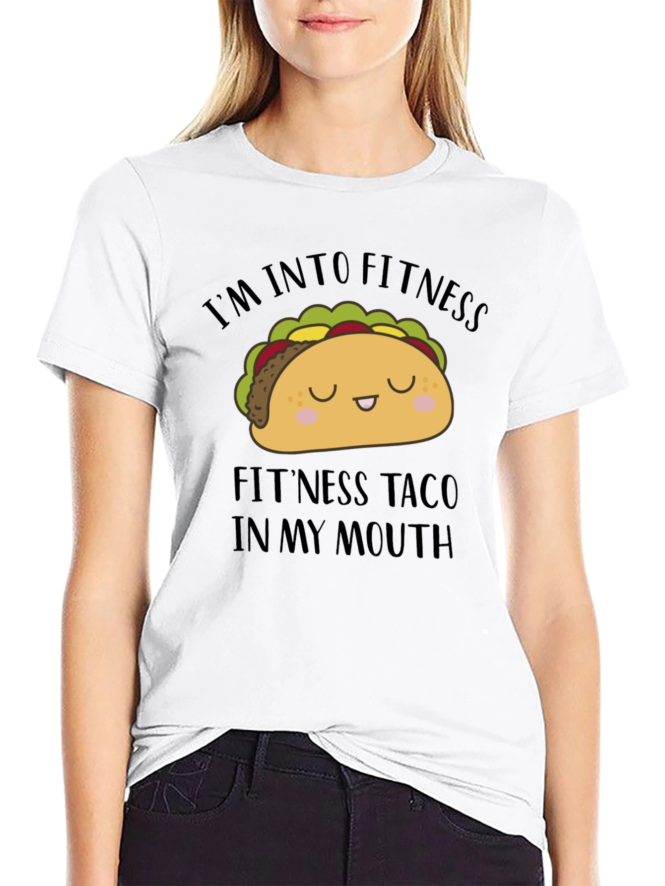 Black I'm Into Fitness Taco Graphic Tee view 9