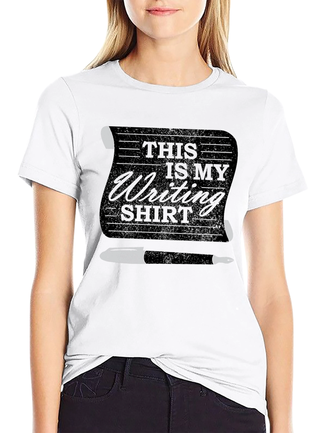 Black This Is My Writing Shirt - Novelty Graphic Tee view 9