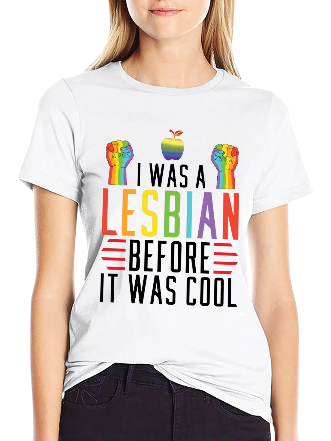 Black I Was A Lesbian Before It Was Cool T-Shirt LGBTQ view 9