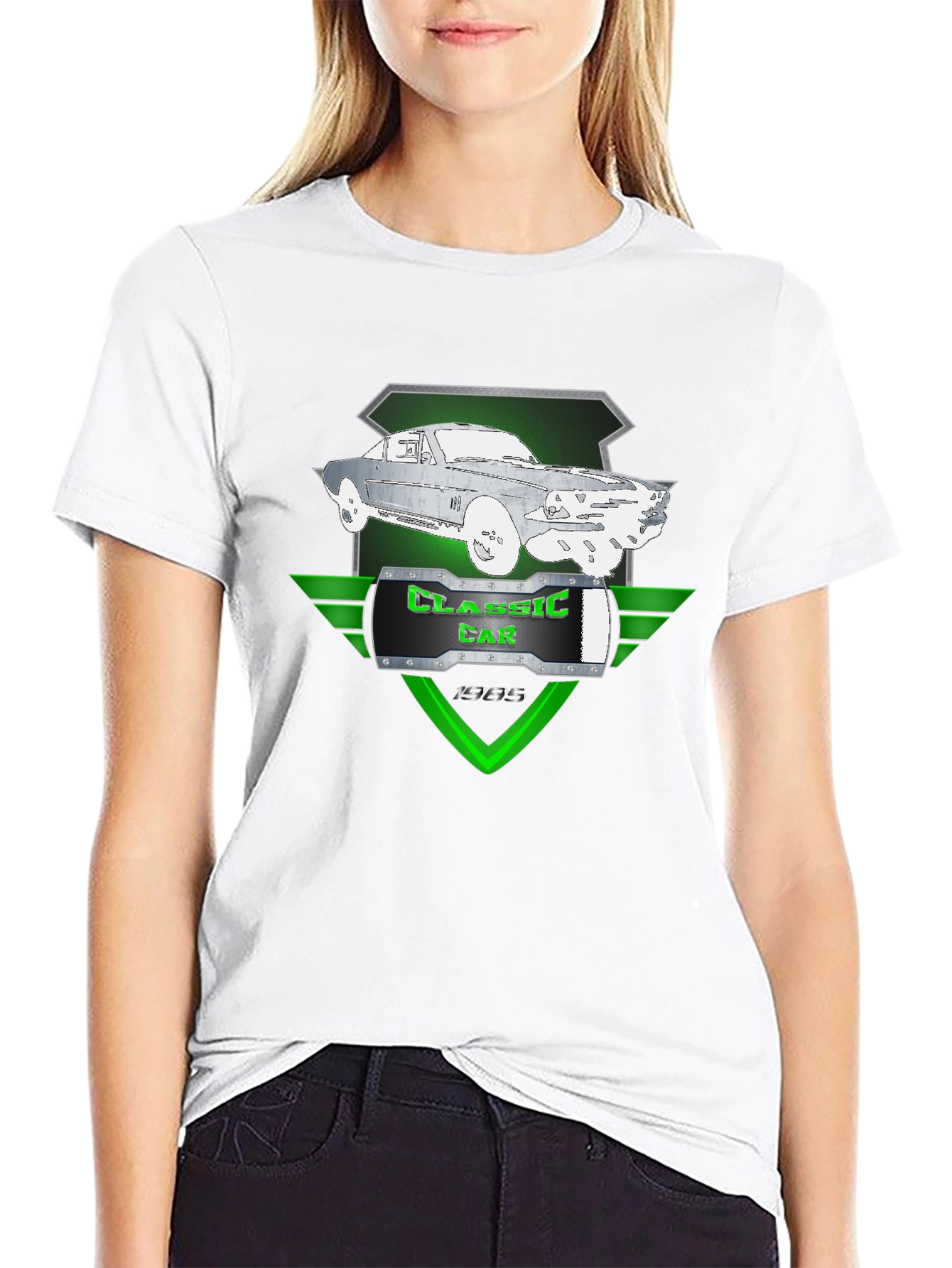Black Classic Car Graphic Tee - Vintage Style view 9