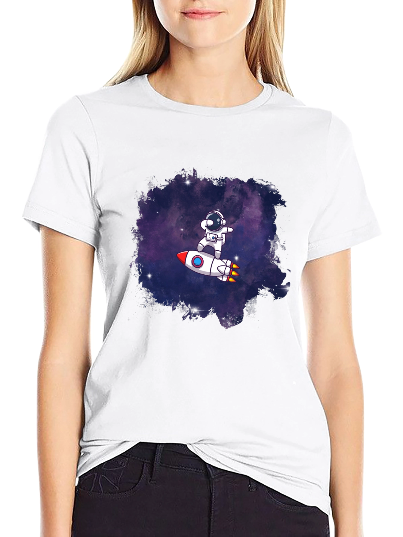 Black Astronaut Dab Rocket T-Shirt - Space Fun view 9