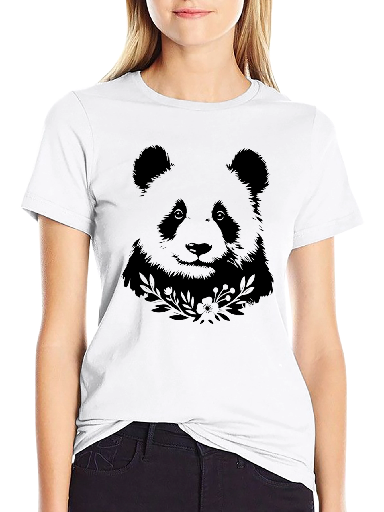 Black Panda Graphic Black Tee view 9
