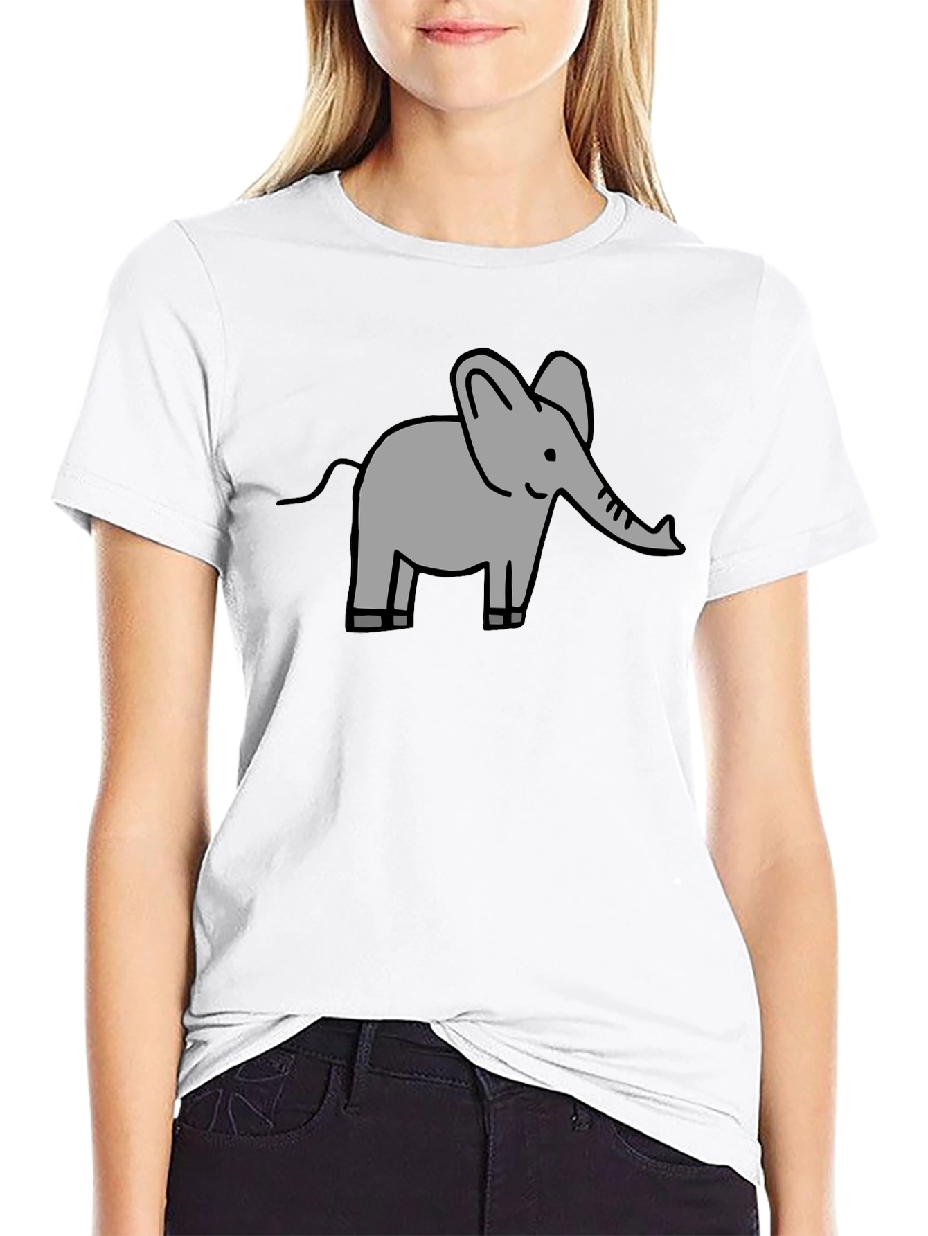 Black Elephant Graphic Tee - Black Cotton Comfort view 9